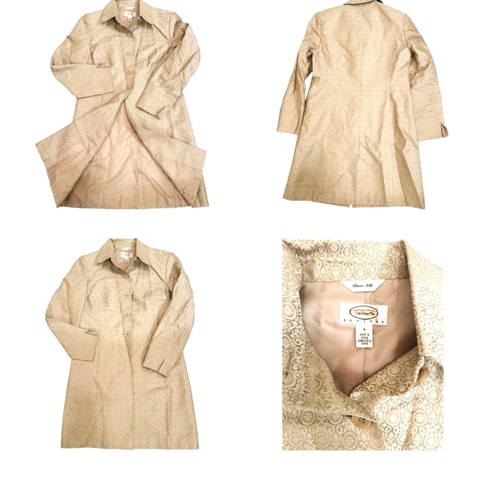 ❌SOLD❌ VINTAGE NWT Talbots 100% SILK Women's Damask Pattern Suit Size 4 Petite - Picture 10 of 11